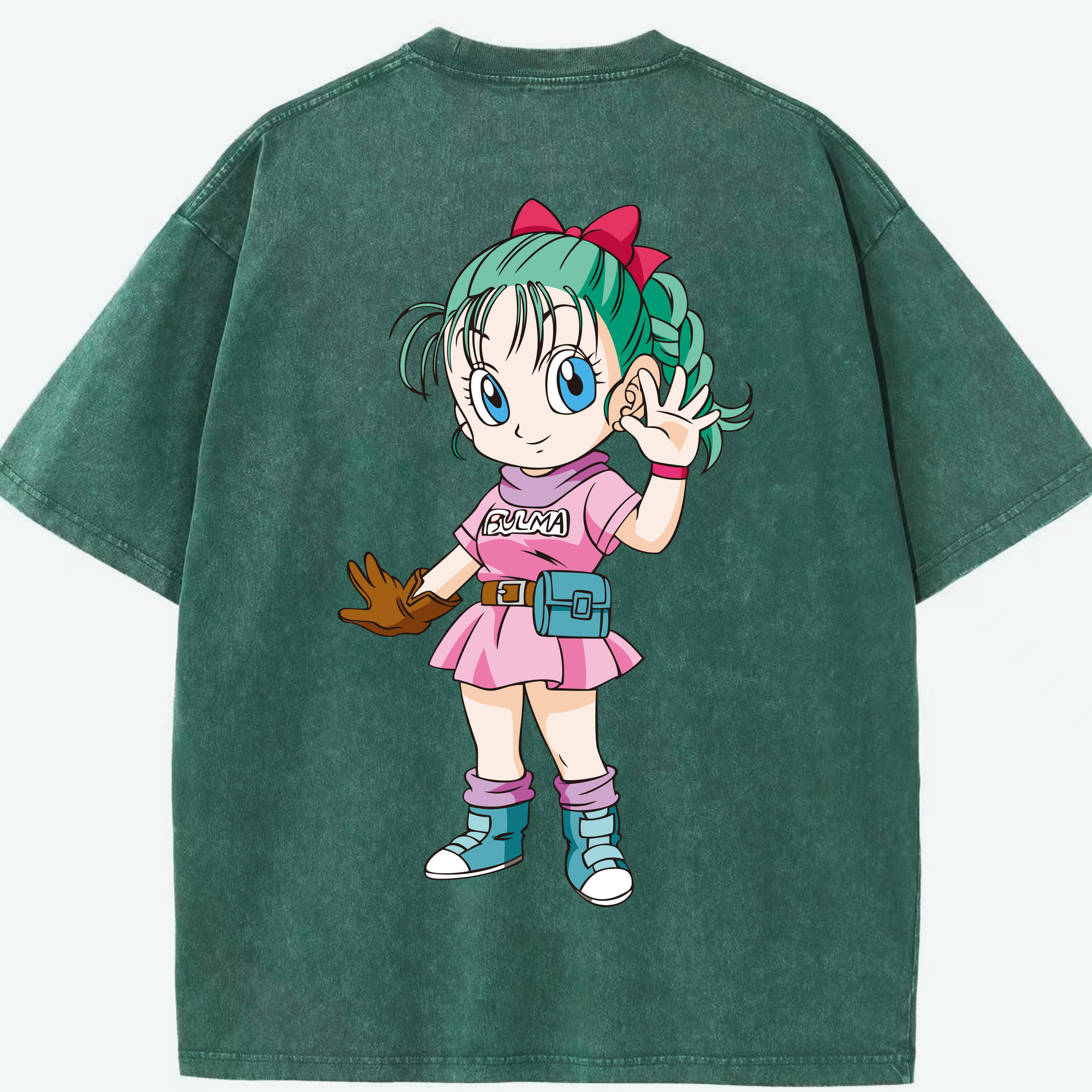 （画像用） ドラゴンボール ブルマ DRAGON BALL Bulma 綿100% ヴィンテージ風 半袖Tシャツ（背面プリント）